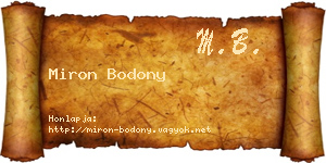 Miron Bodony névjegykártya